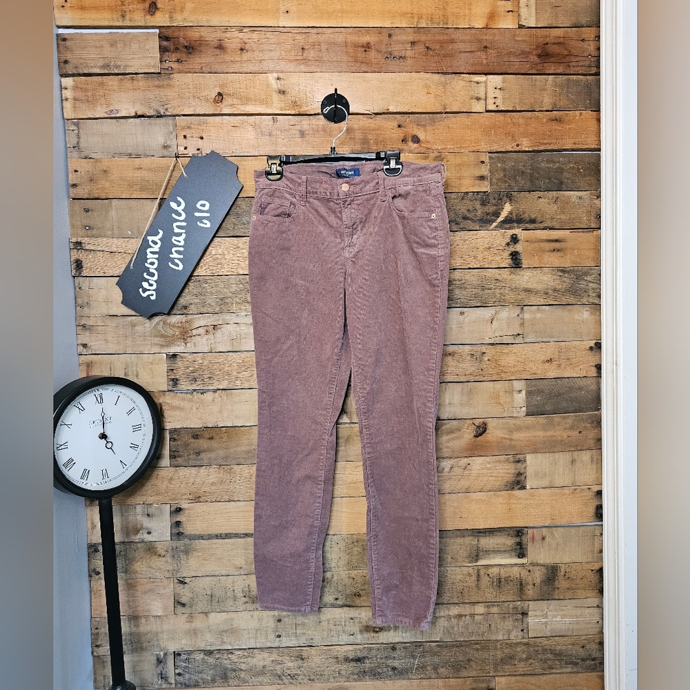 Old Navy Women's Mid-Rise Rockstar Velvet Pants In Mauve (Dusty Rose) Size 10